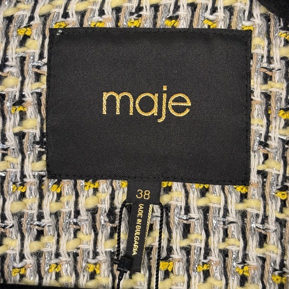 Maje Black and Cream Tweed Blazer - Picture 6 of 16